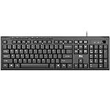 Rii RK907 Ultra-Slim Compact USB Wired Keyboard for Mac and PC,Windows 10/8 / 7 / Vista/XP (Black) (1PCS)