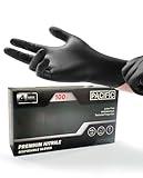 PACIFIC PPE 4 mil Black Nitrile Disposable Gloves, Food-Safe, Latex-Free, Cleaning, Cooking Gloves, Small