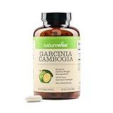 Naturewise Garcinia Cambogia with Natural Garcinia Cambogia Extract, 60% HCA Concentration, Natural Support for Weight Goals and Energy - Vegan, Non-GMO, Gluten Free - 180 Capsules[2-6 Month Supply]