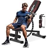 Weight Bench,Adjustable Workout Bench for Home Gym with 1200 LBS,Adjustable Back/Seat Exercise Bench Incline for Full-Body Strength Training