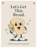 MINI ZOZI Office Wall Art Retro Decor 12x16 Canvas Funny Posters Motivational Art Work Aesthetic Let's Get This Bread Quotes 60s 70s 80s Cool Trendy Funky Cute Vintage Cartoon Poster Prints