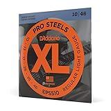 D'Addario EPS510 ProSteels Electric Guitar Strings, Regular Light, 10-46