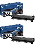 Brother Genuine TN730 2-Pack Standard Yield Black Toner Cartridge with Approximately 1,200 Page Yield/Cartridge