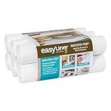 Smooth Top EasyLiner for Cabinets & Drawers - Easy to Install & Cut to Fit - Shelf Paper & Drawer Liner Non Adhesive - Non Slip Shelf Liner for Kitchen Pantry - 12 Inch Width - 60 Total Feet - White