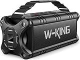 W-KING Bluetooth Speaker, 90W Max Loud Portable Speakers Bluetooth Wireless, IPX6 Waterproof Outdoor Speaker with 50W Deep Bass/2 Powerful Subwoofer/40H/Power Bank/EQ/TF/AUX/NFC for Pool/Party/Travel