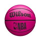 WILSON NBA DRV Outdoor Basketball with Pump - Pink, Size 6-28.5"
