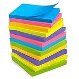 OHOME Sticky Notes - 12 Pads, 3”x3” - Colorful Self-Stick Post Notes Bulk - Office Desk Accessories | Teacher Classroom Must Haves,Aesthetic School Supplies for Home,Stocking Stuffers for Women Adult