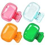 4 Pack Travel Toothbrush Head Covers Toothbrush Protector Cap Brush Pod Case Protective Portable Plastic Clip for Household Travel, Bathroom, School, Camping, Business (Green, Teal, Orange, Pink)