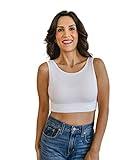 HT HALFTEE Tank Layering Tee | Demi Cami for Women & Teens | Cute Crop Top | TK | White - 1X