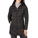 Amazon Essentials Women's Lightweight Full-Zip Water-Resistant Hooded Puffer Coat (Available in Plus Size), Black, Large