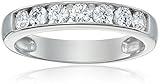 Amazon Essentials Sterling Silver Platinum Plated Infinite Elements Cubic Zirconia Round Channel Set Band Ring, Size 9, (previously Amazon Collection)