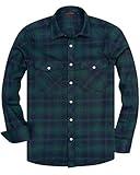 Alimens & Gentle Men's Button Down Regular Fit Long Sleeve Plaid Flannel Casual Shirts