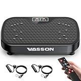 Vasson Vibration Plate Exercise Machine, Power Vibrating Shake Platform for Lymphatic Drainage, Whole Body Vibrate Waver Fitness, Full Body Shaking Board for Home Workouts, Weight Loss, Women-Black
