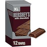 HERSHEY'S Milk Chocolate XL, Christmas Candy Bars, 4.4 oz (12 Count, 16 Pieces)