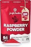 Jungle Powders Raspberry Powder 3.5 Ounce Bag, Food Grade Powdered Unsweetened Freeze Dried Raspberries, Additive, Filler Free Red Superfood Extract for Baking Cooking Flavoring Rasberries Smoothies