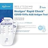 Healgen Rapid Check COVID-19, Flu A&B Antigen Test Kit, The First FDA Authorized OTC 3-in-1 Flu & COVID Home Test, Easy to Read Dual Windows, Results in 15 Mins, 18-Month Shelf Life, 2 Test