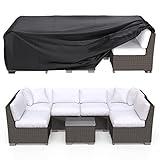 BROSYDA Patio Furniture Covers, Heavy Duty Outdoor Furniture Cover Waterproof, Sectional Sofa Set Covers Table and Chair Set Covers 108" L × 82" W × 28" H