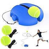 CHEGIF Tennis Trainer Rebound Ball with 3 String Balls, Portable Tennis Training Tool Suitable for Beginners Sport Exercise-Blue