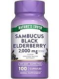 Nature's Truth Black Elderberry Capsules | 100 Count | Super Concentrated Sambucus Extract | Non-GMO and Gluten Free Supplement