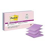 Post-it Super Sticky Pop Up Notes, 3 in x 3 in, 6 Pads, 90 Sheets/Pad, 2x the Sticking Power, Wanderlust Pastels Collection