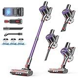 PINICO Cordless Vacuum Cleaner, 25kPA Vacuum Cleaners for Home, Stick Vac with Anti-Tangle Brush, 40 Mins Runtime, Lightweight, Versatile for Carpet, Hard Floor, Pet Hair (Purple)