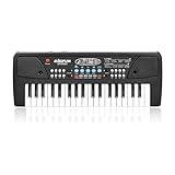 LeeQee Black 37 Keys Kids Piano Keyboard, Portable Electric Musical Instruments Piano with Microphone, Learning Educational Gifts Toys for Age 3 4 5 6 7 8 9 Years Old Boys Girls Toddlers