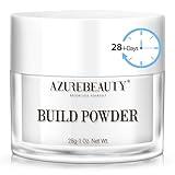 AZUREBEAUTY Clear Dip Powder for Nails, Essential Dipping Build Powder for 28+ Long-Lasting Nail Art Manicure Salon DIY at Home with Transparent Crystal Color, 28g/1Oz