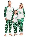 Ekouaer Christmas Matching Pajamas for Family Xmas Sleepwear Winter Pjs Holiday Pajamas Set Loungewear,PAT4,8-9 Years Green Plaid