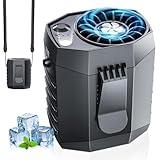 JKBOOM 2025 Smart Portable Rechargeable Fan with LED Light & 25H Runtime, 4-Speed 9200RPM Turbo Cooling Personal Waist Fan, Wearable Neck & Belt Clip for Camping, Outdoor, Hiking - Black