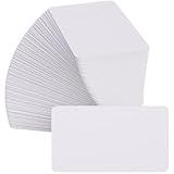 MaxGear 100Pcs Blank Business Cards, 3.5" x 2" Kraft Paper Note Card, Thank You Cards, Small DIY Message Card for Business, 200 GSM White Cardstock