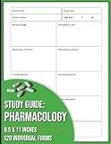 Pharmacology study guide notebook: 120 blank medication templates for nursing students