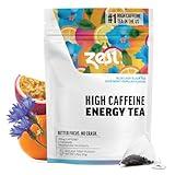 Zest 150mg High Caffeine Energy Leaf Blend - Blue Lady Black Tea - 20 Pack Bag - Hot or Iced - All Natural Strong Flavored Healthy Coffee Alternative Highly Caffeinated Substitute - Perfect for Keto