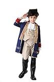 Colorful House George Washington Costume Kids Colonial Outfits Boys American Revolution Historic Navy Blue(5-6Y,M)