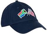 Ann Arbor T-shirt Co. South African American Flag Hat - S. Africa USA Friendship, America Dad Baseball Pin Cap for Men Women - (Navy)