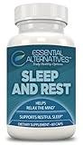 Essential Alternatives Sleep and Rest, Natural Sleep Aid, Supplement with Melatonin, GABA, and Valerian