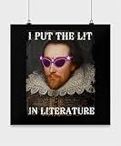 Funny Gifts for Literature Lovers, Unique Birthday Unique Gifts from Friends, I Put The Lit In Literature Wall Art