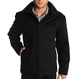 Alpine Swiss Grant Mens Wool 28" JD Zip Open Front Jacket Black XL