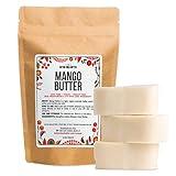 Raw Mango Butter - 100% Natural Skin and Hair Moisturizer - Use with Shea in DIY Whipped Body Butter, Mango Body Lotion, Lip Gloss and Soap Making, 8 oz Block