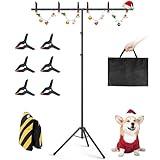 Forlogic Portable T-Shape Backdrop Stand Support Kit 8x5.3ft, Adjustable Photography Green Screen Backdrop Stand for Parties, Photography Videography Studio (8×5.3Ft)