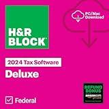 H&R Block Tax Software Deluxe 2024 Win/Mac with Refund Bonus Offer (Amazon Exclusive) [PC/Mac Online Code]