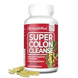 Health Plus Super Colon Cleanse 15 Day Supply of Gentle Gut Cleanse Detox, Psyllium Husk, Probiotics for Constipation Relief & Digestive Support, 60 Capsules