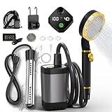 BSEED Portable Shower for Camping with Immersion Water Heater, 6000mAh Rechargeable Camping Shower with Intelligent LED Display, Outdoor Shower for Hiking, Travel, Pets & Car Washing, Wartering Plants