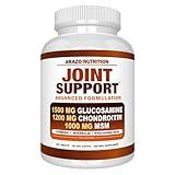 Arazo Nutrition Glucosamine Chondroitin Turmeric Msm Boswellia - Joint Support Supplement for Relief 180 Tablets for Bones, Back, Knees, Hands (180 Tablets)