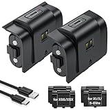 Rechargeable Controller Battery Pack for Xbox,2x4800mWh(2000mAh) Batteries Pack with USB-C Charging Cable for Xbox Series S|X/Xbox One S/One X/One Elite Remote Play and Charge Kit with 4 Cover(2 Pack)