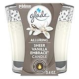 Glade Candle Jar, Air Freshener, Sheer Vanilla Embrace, 3.4 Oz