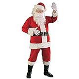 Rubies mens Bright Red Flannel Santa Suit With Gloves Adult Sized Costumes, Red/White, Standard US