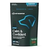 VETRISCIENCE Calm & Confident Chews, Composure Clinically Tested Calming and Anxiety Supplement for Dogs, Reduce Stress and Fear, Ideal for Thunderstorms, Fireworks and Travel, Chicken, 60 Count