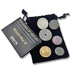 IMPACTO COLECCIONABLES WW2 World Currency - 6 Coins Used During The World War 2 by The Germans, Territories They Occupied (1925-1945) Memorabilia for Collector, Certificate of Authenticity Included
