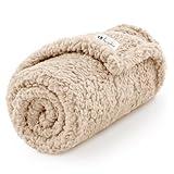 Luciphia Premium Fleece Dog Puppy Blanket Soft Pet Sherpa Calming Cat Blanket Throw for Small Medium Dog Cat(Beige,30x20 inches)