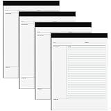 4 Pcs Writing Note Pads 8.5 x 11 Inches College Ruled Legal Pads Lined Paper Notebooks for Office School Teacher Students College Business, 45 Sheets Per Pad (White)
